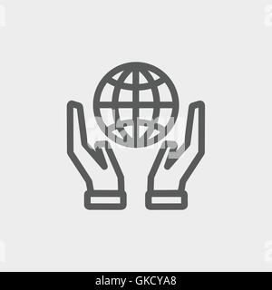 Two hands holding the Earth, Globe 2D and 3D vector illustration Stock ...