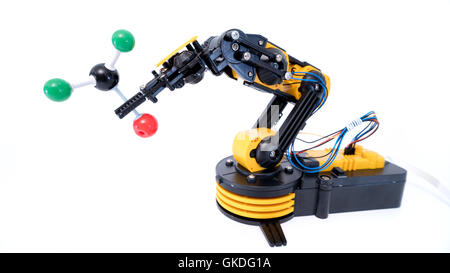 Plastic model of industrial robotics arm Robot manipulator Stock Photo