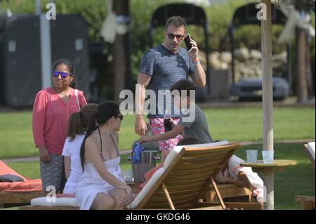 Italian former professional footballer Alessandro Del Piero spends the day on the beach with his family in Porto Cervo, Italy.  When: 26 Jun 2016 Credit: IPA/WENN.com  **Only available for publication in UK, USA, Germany, Austria, Switzerland** Stock Photo