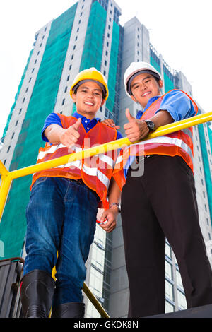 architect and construction management in asia Stock Photo