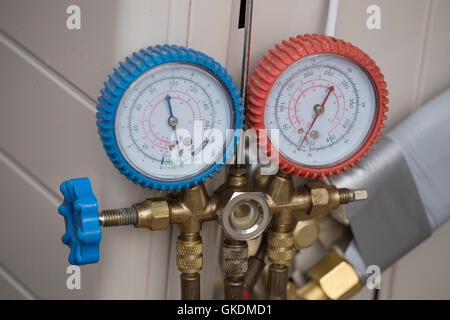 manometers,measuring equipment for filling air conditioners Stock Photo