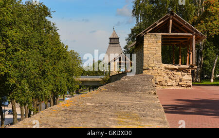 Travel in the ancient Russian city of Pskov. Stock Photo