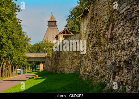 Travel in the ancient Russian city of Pskov. Stock Photo