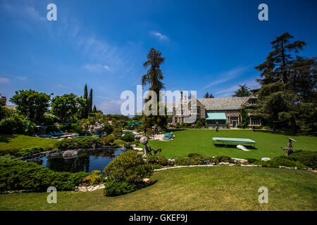 The Playboy Mansion is the home of Playboy magazine founder Hugh Hefner ...