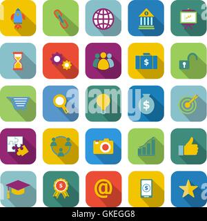 Start up color icons with long shadow, stock vector Stock Vector