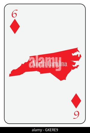USA Playing Card 6 Diamonds Stock Vector