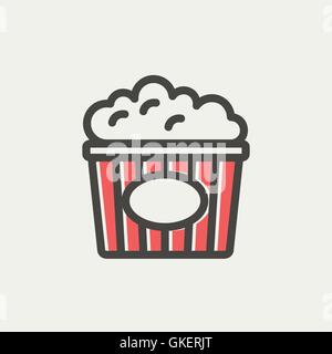 Popcorn thin line icon Stock Vector