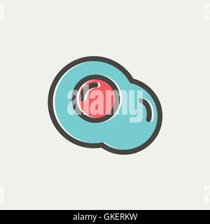 Sunny Side Up Egg thin line icon Stock Vector