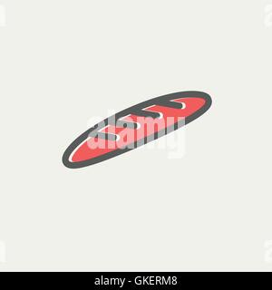 Bread thin line icon Stock Vector