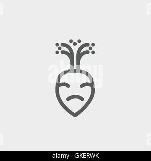 Turnip thin line icon Stock Vector