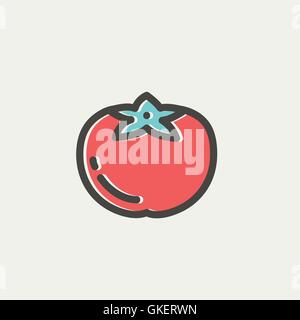 Tomato thin line icon Stock Vector