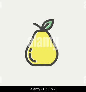 Pear thin line icon Stock Vector