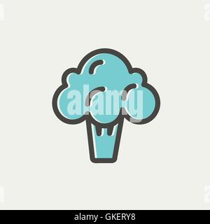 Broccoli thin line icon Stock Vector