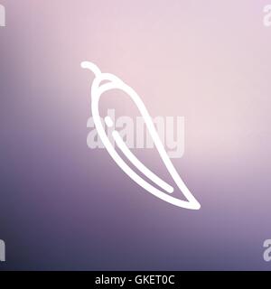 Chili Pepper Icon. Thin Line With Blue Fill Design. Vector Illustration ...