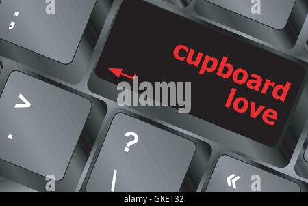 cupboard love words showing romance and love on keyboard keys vector Stock Vector