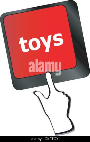 toys word on computer keyboard pc key vector Stock Vector