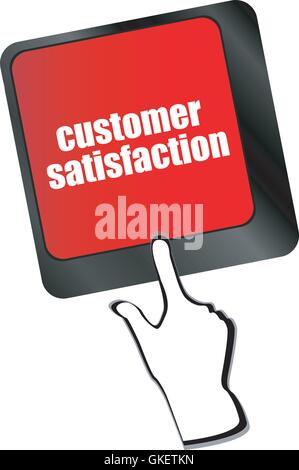customer satisfaction key word on computer keyboard vector Stock Vector