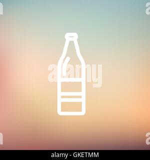 Soda bottle thin line icon Stock Vector