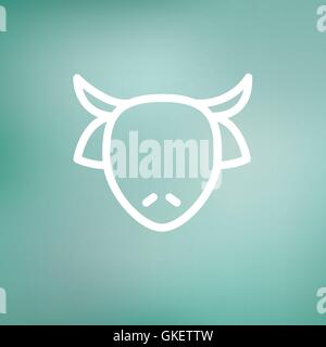 Cow head thin line icon Stock Vector