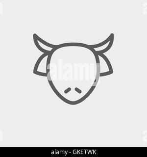 Cow head thin line icon Stock Vector