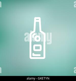 Bottle of whisky thin line icon Stock Vector
