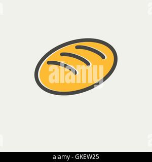 Bread thin line icon Stock Vector