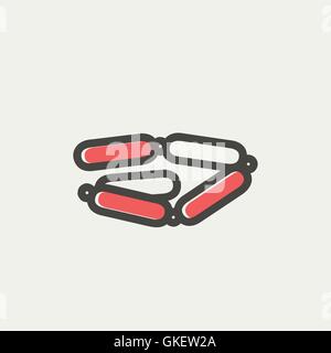 Sausages chain thin line icon Stock Vector
