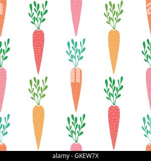 Vector yummy carrots seamless pattern background Stock Vector