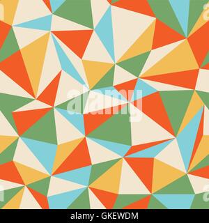 Retro Triangle seamless colorful pattern Stock Vector