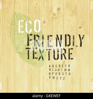 Eco Friendly Design Template (Texture and Stencil Alphabet and L Stock Vector