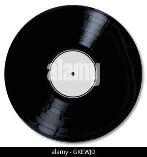 White Record Label Stock Vector
