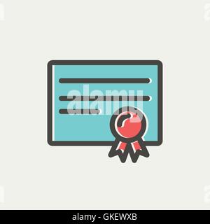 Certificate thin line icon Stock Vector