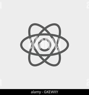 Atom thin line icon Stock Vector
