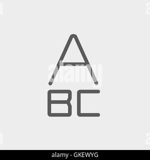 Alphabet with bold font thin line icon Stock Vector