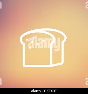 Small size loaf of bread thin line icon Stock Vector