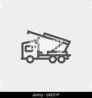 Towing truck thin line icon Stock Vector