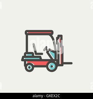 Golf cart thin line icon Stock Vector