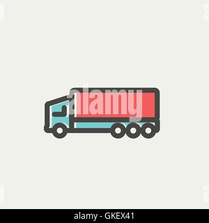 Trailer truck thin line icon Stock Vector