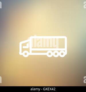 Trailer truck thin line icon Stock Vector