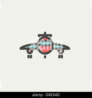 Airplane thin line icon Stock Vector