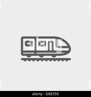Modern high speed train thin line icon Stock Vector