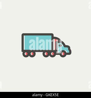 Delivery car thin line icon Stock Vector