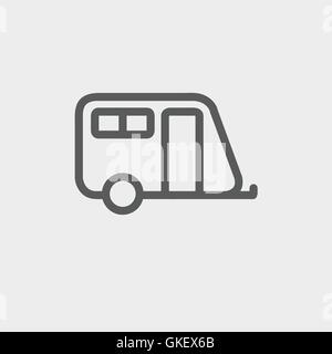 Pulling cab thin line icon Stock Vector