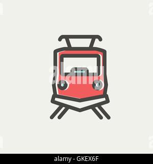 Front view of the train thin line icon Stock Vector