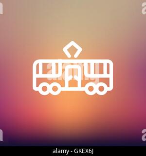 Tourist bus thin line icon Stock Vector