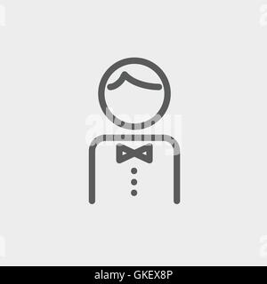 Waiter thin line icon Stock Vector