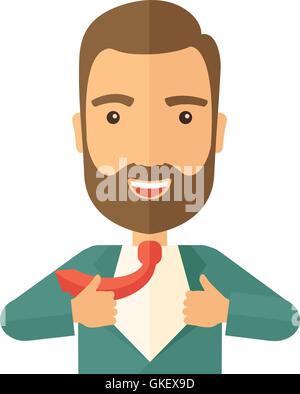 Working man to change his clothes Stock Vector