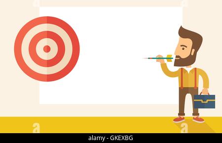 Working man holding a target arrow Stock Vector Image & Art - Alamy