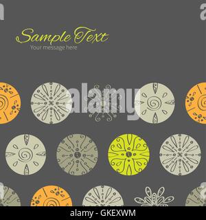 Vector Abstract Gray and Green Polka Dot Backgr Horizontal Frame Seamless Pattern Background Stock Vector