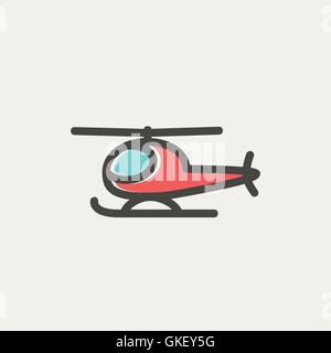 Helicopter thin line icon Stock Vector